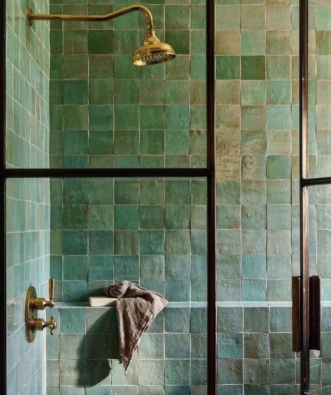 celadon styling in bathroom