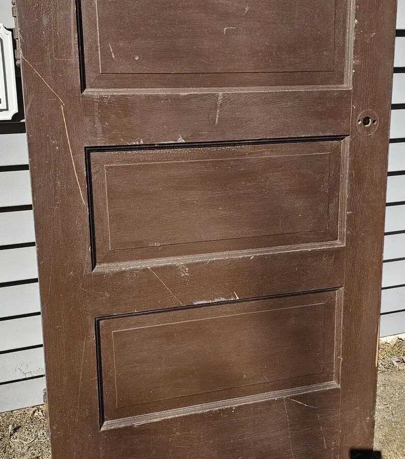 convert vintage door to headboard