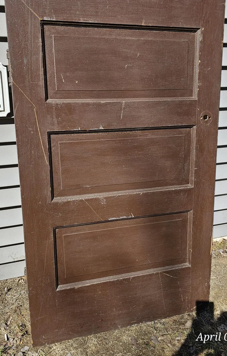 convert vintage door to headboard