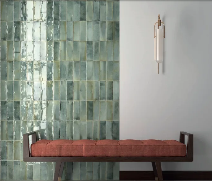 grout color with celadon tile
