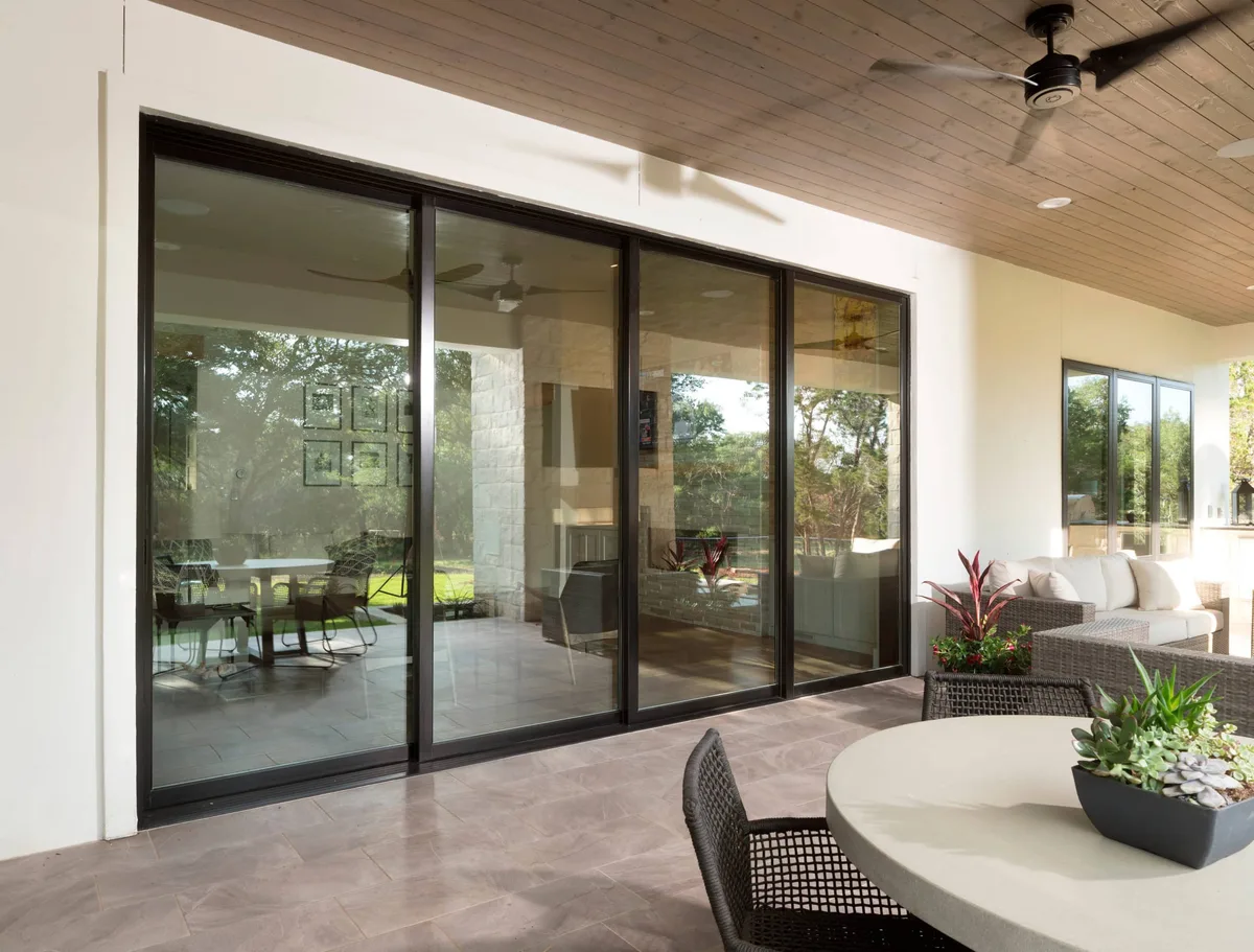 indoor outdoor transition sliding glass wall