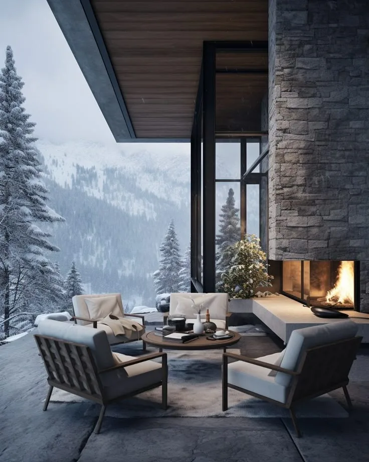 patio in modern lodge style