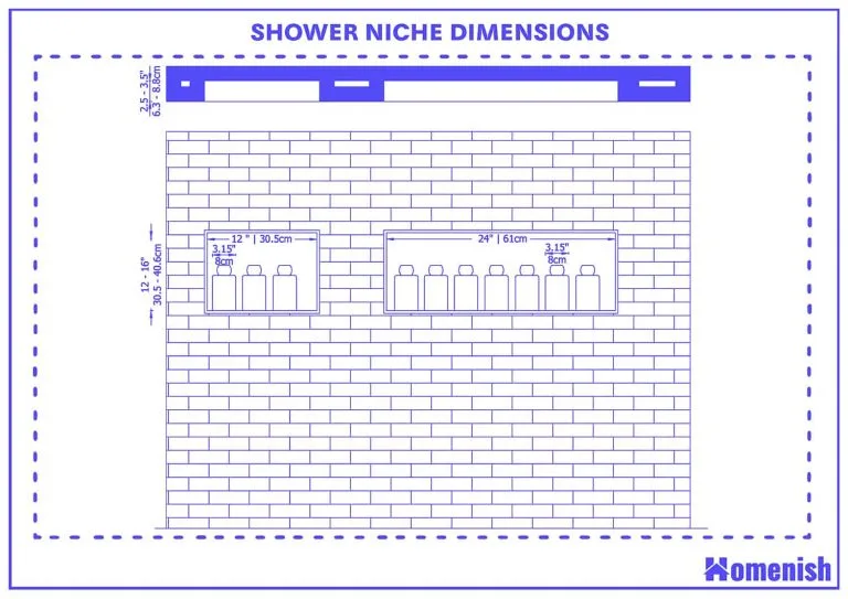 shower niche dimensions