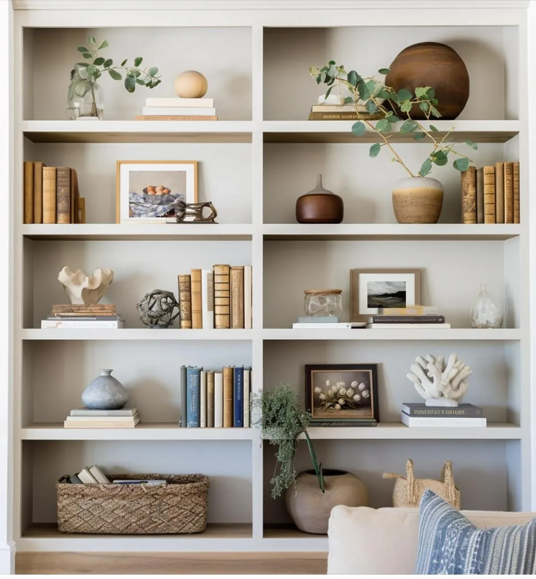 styling a shelf so it looks curated, not cluttered