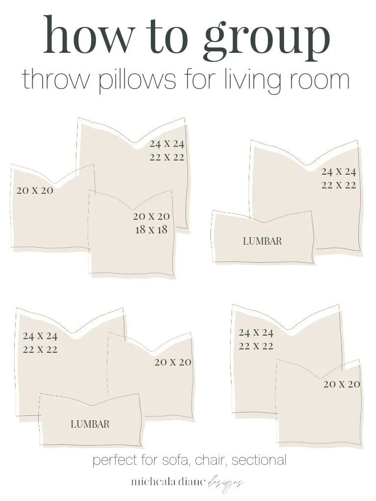 throw pillow size pairings