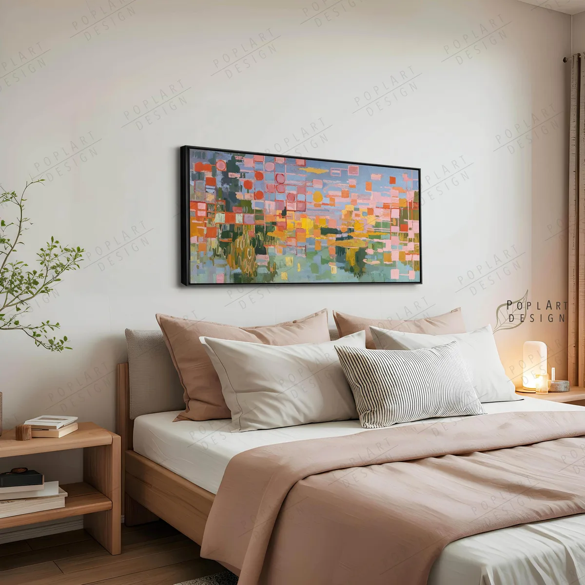 wall art above bed